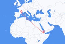 Flyrejser fra Semera, Etiopien til Girona, Spanien
