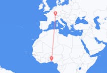 Lennot Lagosista, Nigeria Berniin, Sveitsi