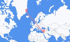 Flyreiser fra Tel Aviv, Israel til Ittoqqortoormiit, Grønland