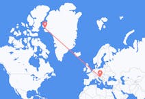 Flights from Qaanaaq, Greenland to Zagreb, Croatia