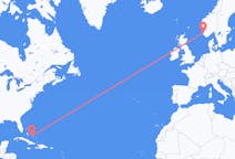 Flyrejser fra George Town, Bahamas til Stavanger, Norge