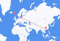 Flyrejser fra Wuzhou, Kina til Sørvágur, Færøerne