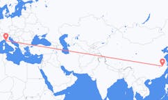 Flyg från Huangshan, Kina till Pisa, Italien