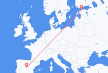 Flyg från Tallinn, Estland till Madrid, Spanien