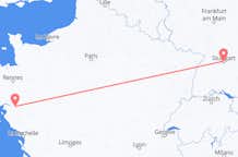 Loty z Nantes, Francja do Stuttgartu, Niemcy