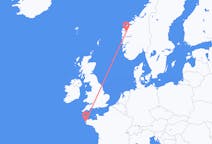 出发地 挪威出发地 桑丹目的地 法国布雷斯特的航班