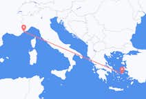 Vluchten van Ikaria naar Nice