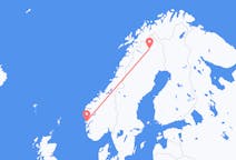 Vols de Kiruna, Suède pour Bergen, Norvège