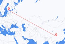 Flyg från Chongqing, Kina till Helsingfors, Finland