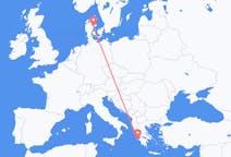 Vluchten van Aarhus, Denemarken naar Zakynthos-eiland, Griekenland