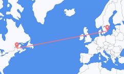 Loty z Presque Isle, Stany Zjednoczone do Kalmaru, Szwecja
