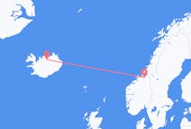 Flights from Trondheim, Norway to Akureyri, Iceland