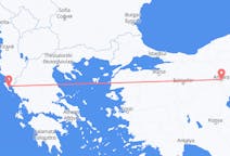 Vluchten van Ankara, Turkije naar Korfoe, Griekenland
