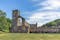 Photo of the ruins of the Fountains Abbey, Studley Royal, North Yorkshire, Ripon, England.
