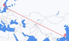 Flyreiser fra Tainan, Taiwan til Stockholm, Sverige