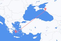 Vols depuis la ville de Gelendjik vers la ville de Plaka (Milos)
