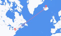 Flights from the city of Harrisburg, the United States to the city of Akureyri, Iceland