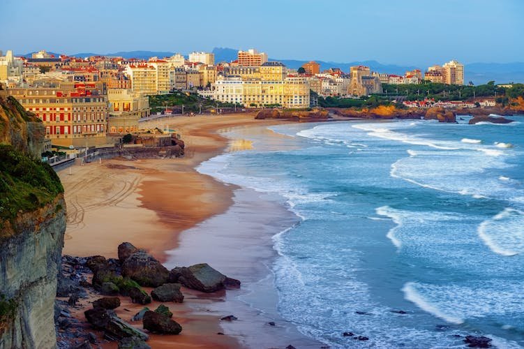 Photo of Biarritz city and its famous sand beaches.