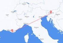 Flyrejser fra Ljubljana til Toulon