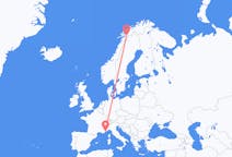 Flights from Narvik, Norway to Nice, France