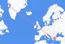 Vluchten van Ilulissat, Groenland naar Ikaria, Griekenland