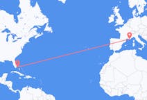 Flug frá Bimini, Bahamaeyjum til Toulon, Frakklandi
