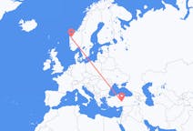 Flights from Sandane, Norway to Kayseri, Turkey