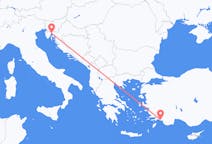 クロアチアのから リエカ、トルコのへ ダラマンフライト