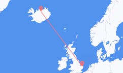 Flights from the city of Norwich to the city of Akureyri