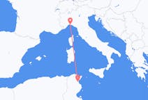 チュニジアのエンフィダからから、イタリアのジェノヴァまでのフライト