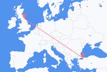 Fly fra Durham, England til Istanbul