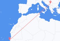 Loty z Dakar, Senegal do Kraljewa, Serbia