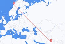 Flights from Gwalior, India to Bodø, Norway