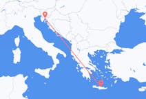 Flights from Rijeka in Croatia to Heraklion in Greece