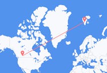 Flüge von Calgary, Kanada nach Spitzbergen, Spitzbergen und Jan Mayen