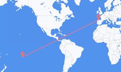 Flyreiser fra Rurutu, Fransk Polynesia til Santiago del Monte, Spania