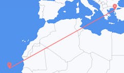 Flyg från Boa Vista (kommun i Brasilien, Roraima, lat 3,19, long -60,61) till Çanakkale