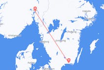 ノルウェーのオスロからから、スウェーデンのカールスクルーナまでのフライト