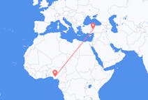 Flyreiser fra Asaba, Nigeria til Kayseri, Tyrkia