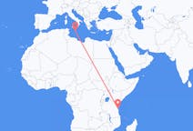 Vluchten van Zanzibar, Tanzania naar Valletta, Malta