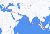 出发地 印度尼西亚巨港目的地 希腊米科诺斯的航班