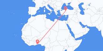 Flyreiser fra Togo til Tyrkia