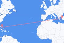 Flyreiser fra Nassau, Bahamas til Izmir, Tyrkia