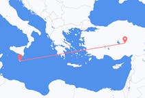 Lennot Vallettasta Nevşehiriin