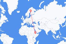 Flyreiser fra Addis Abeba, Etiopia til Karleby, Finland