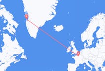 出发地 格陵兰出发地 阿西亚特目的地 法国巴黎的航班