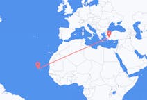 Vluchten van São Vicente, Kaapverdië naar Denizli, Turkije