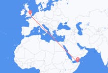出发地 索马里出发地 博萨索前往英格兰的伦敦的航班