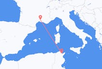 Flyg från Tunis, Tunisien till Nimes, Frankrike