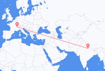 Flyg från Nepalgunj, Nepal till Genève, Schweiz